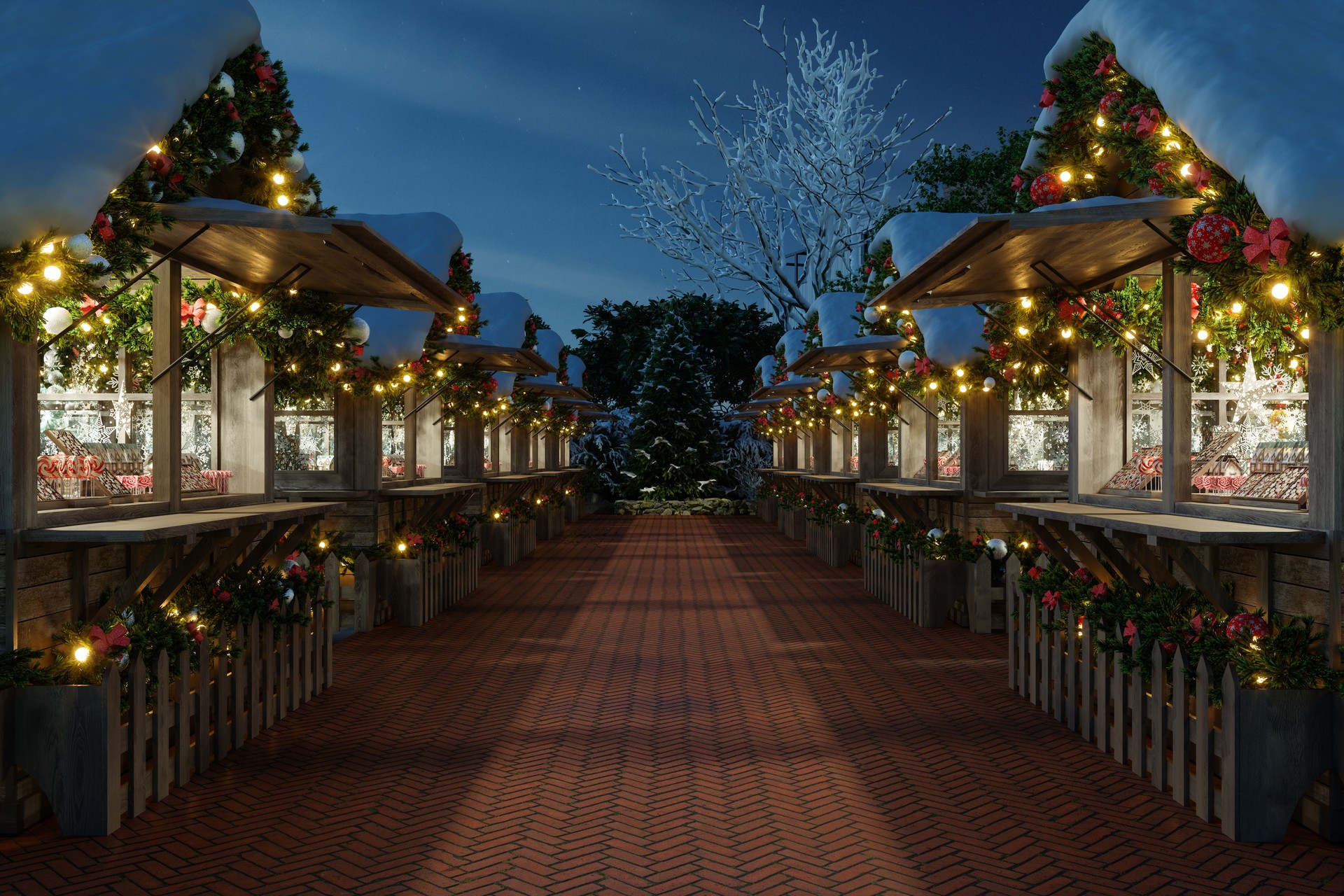 Christmas Market At Night